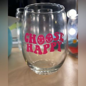 Choose happy glass wine cup